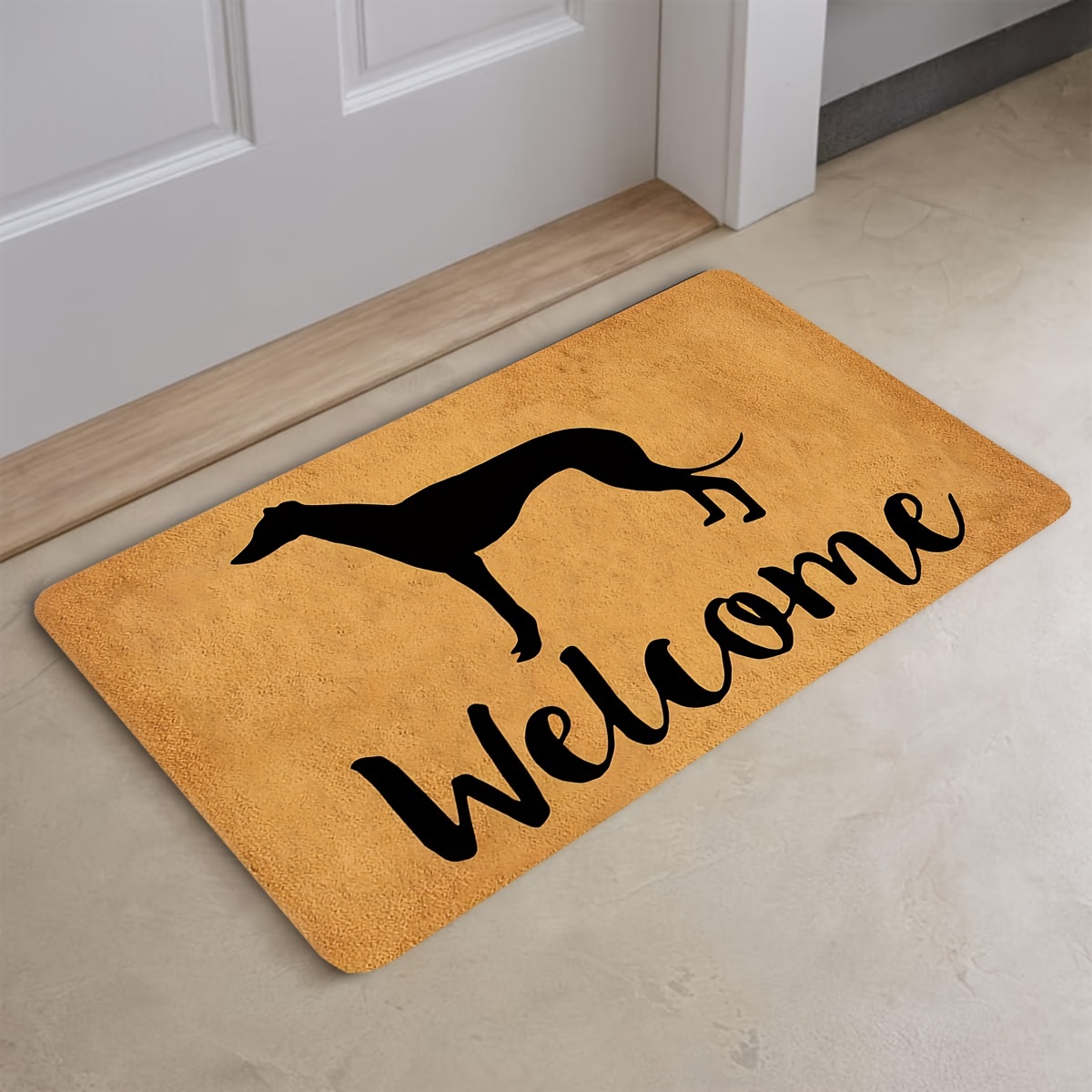 Home Bathroom Rugs - Greyhound Welcome Door Mat, Non-woven Polyester