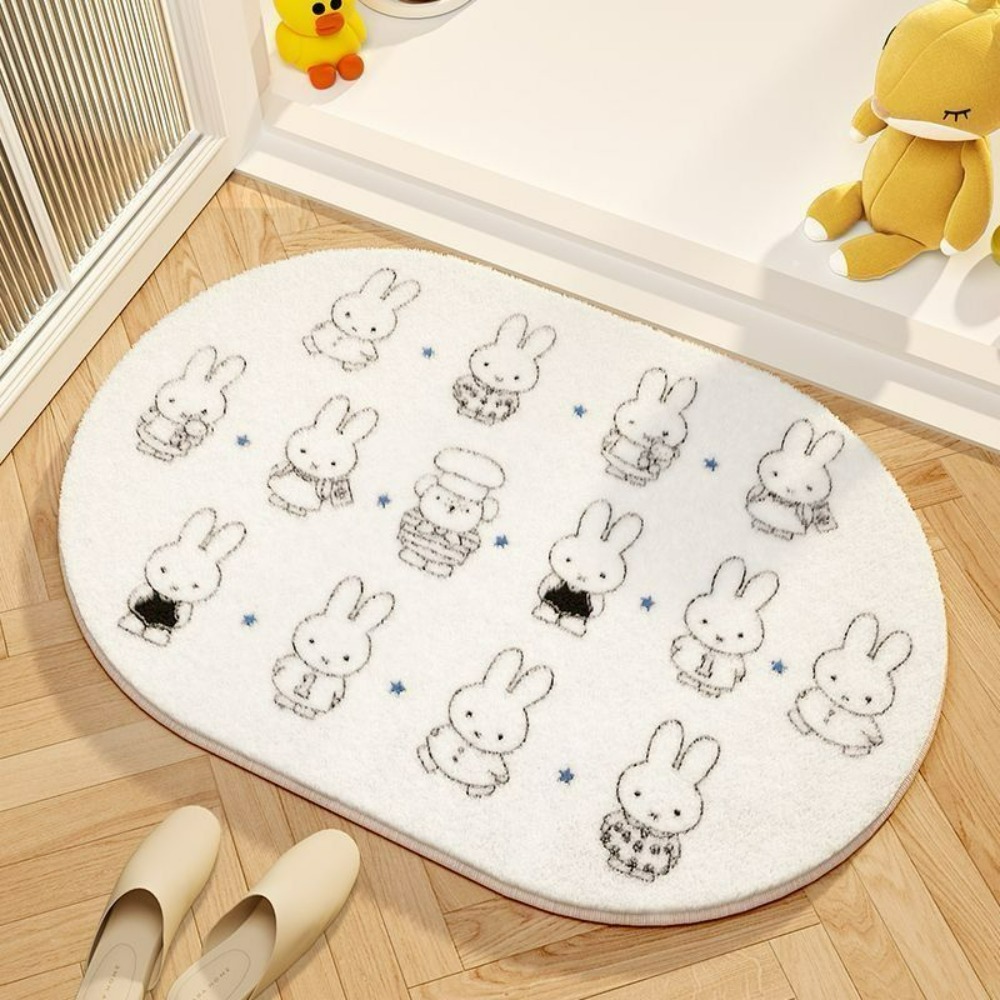 Home Bathroom Rugs - Miffy Cartoon Floor Mat Soft Imitation