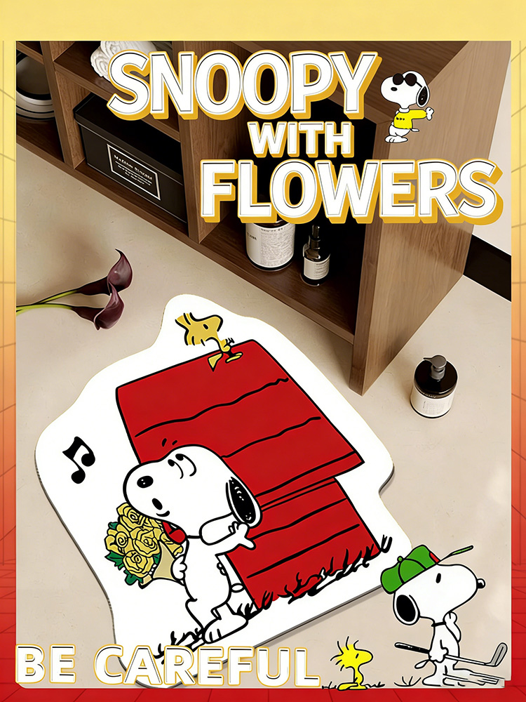 Home Bathroom Rugs - Lovely Snoopy Cartoon Floor Mat Home