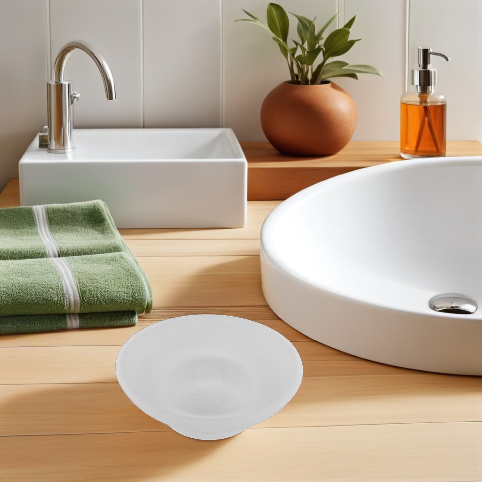 Glass Soap Dish - Glass Soap Dish Frosted Transparent Round