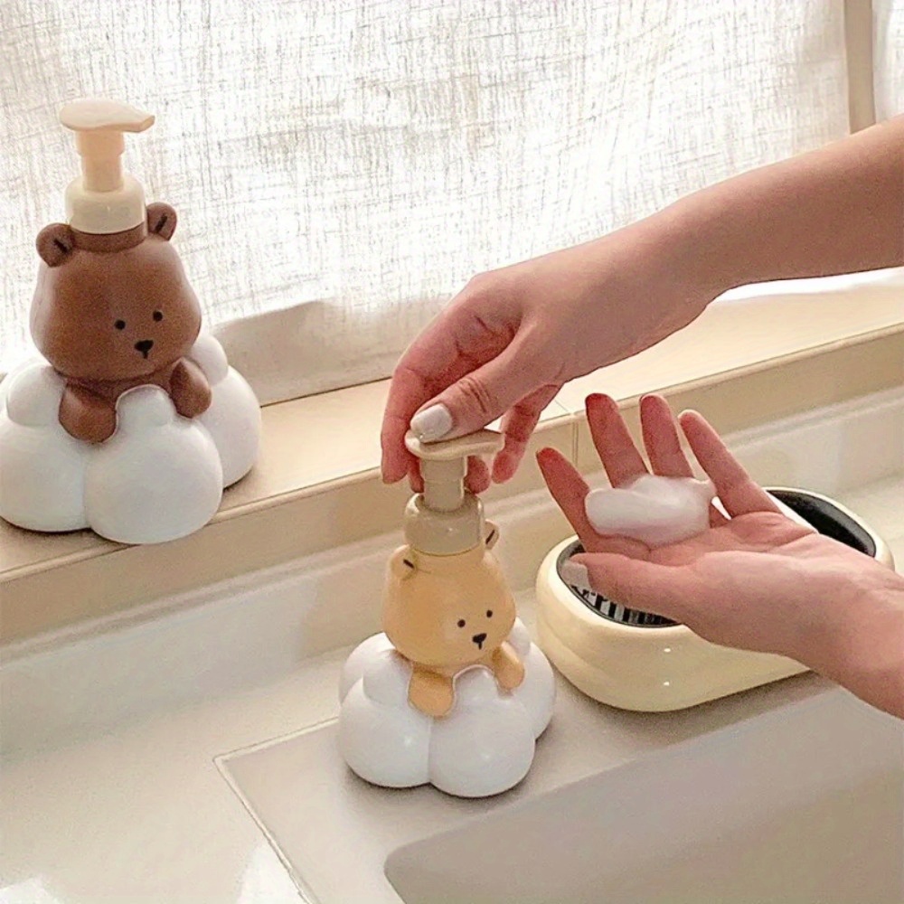 Glass Soap Dish - 1PC Cartoon Bear Lathering Bottle Press
