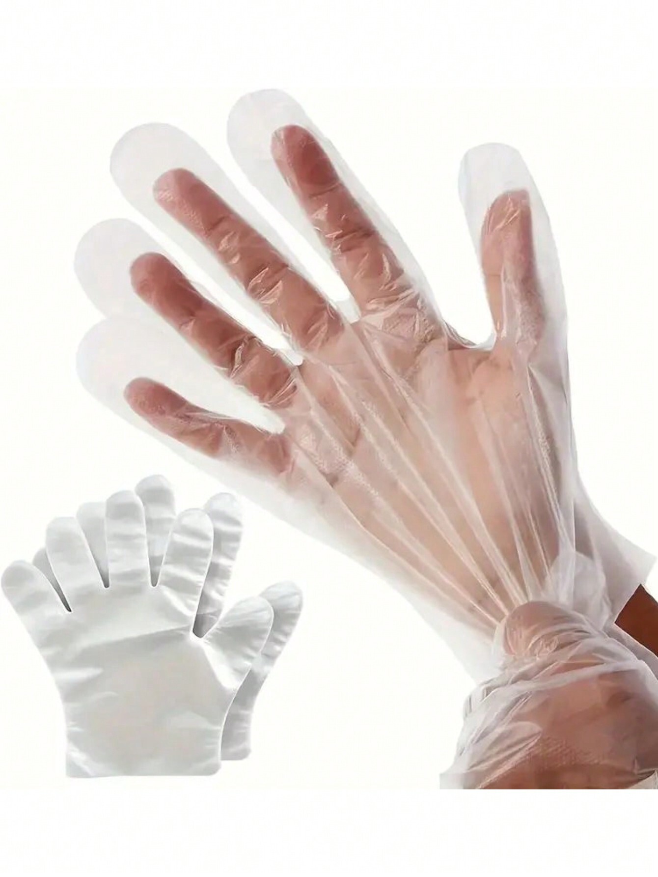 Home And Bathroom Cleaning Services - 100/500Pcs Disposable Plastic Gloves Multipurpose Protective