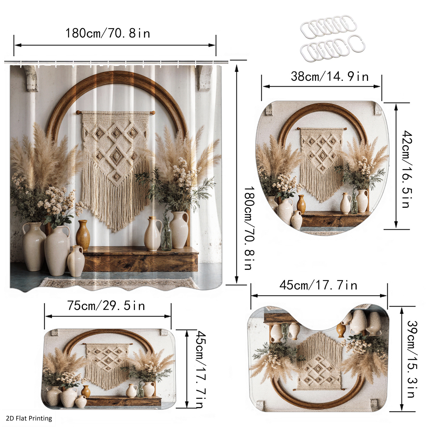 Bohemian Style Vases and Pampa - огляд і ціна Home Bathroom Rugs