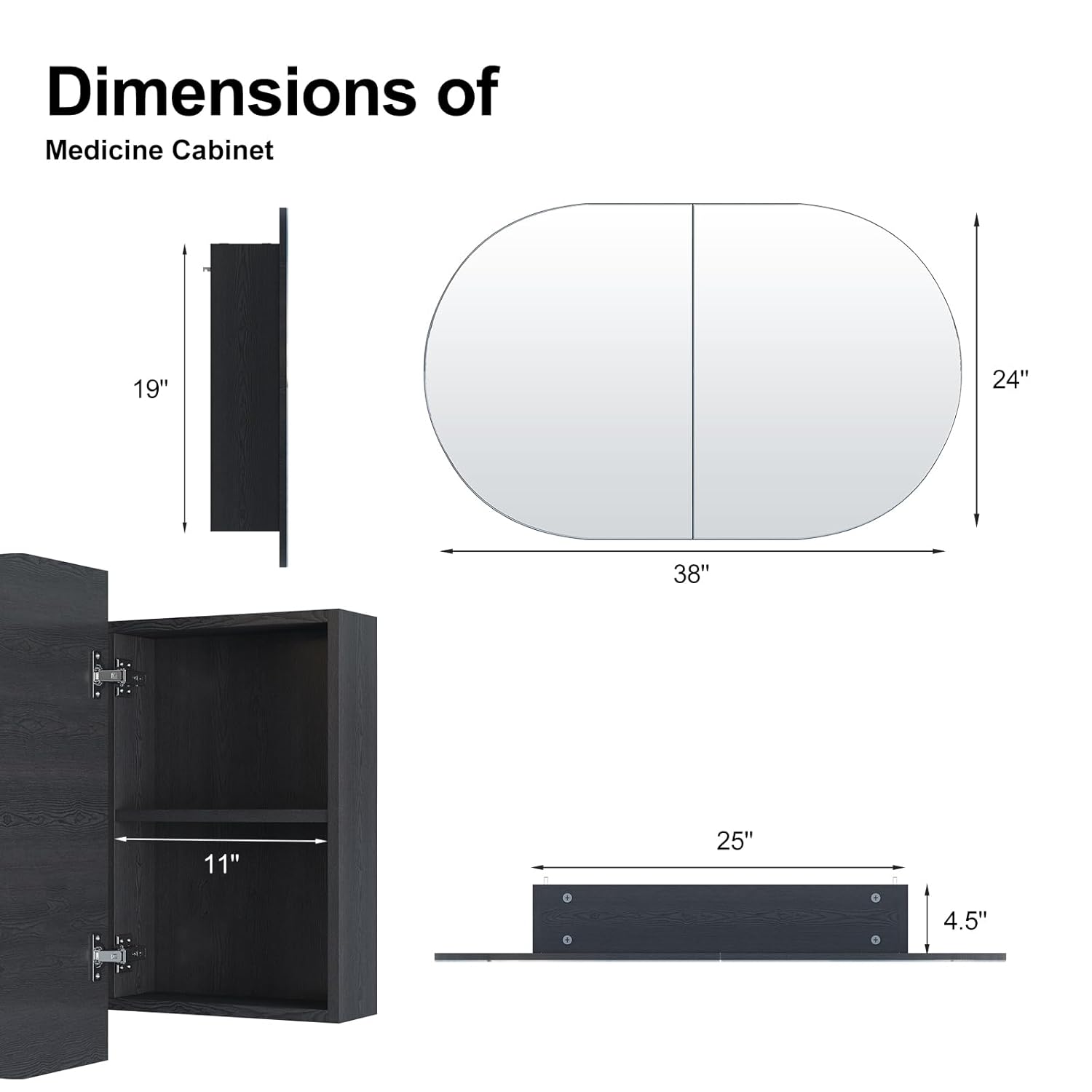 Oval Medicine Cabinet with Mir - огляд і ціна Home Bathroom Cabinets