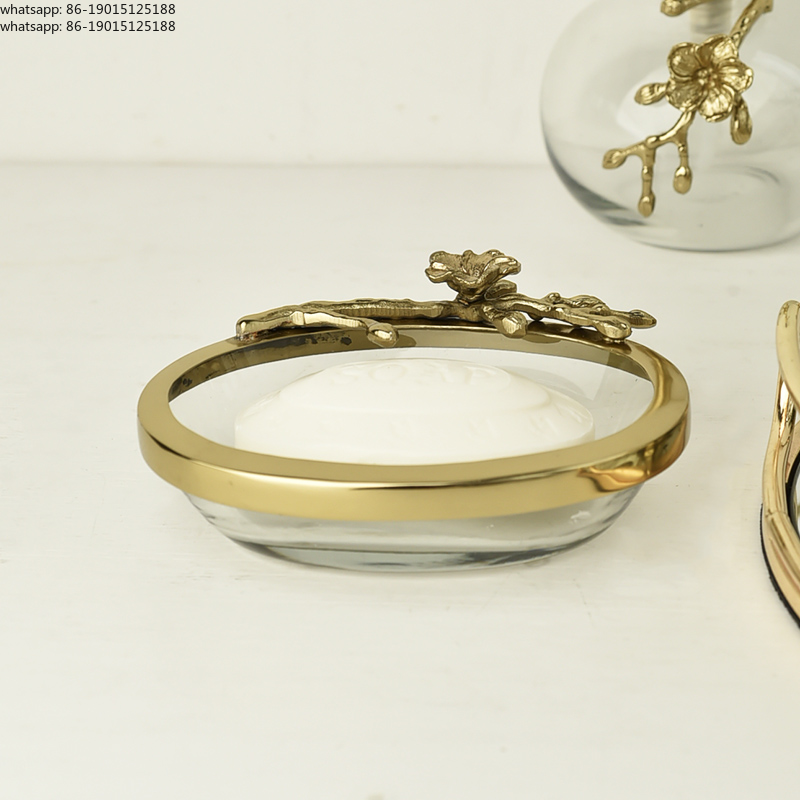 European Style Gold Brass Glas - огляд і ціна Glass Soap Dish