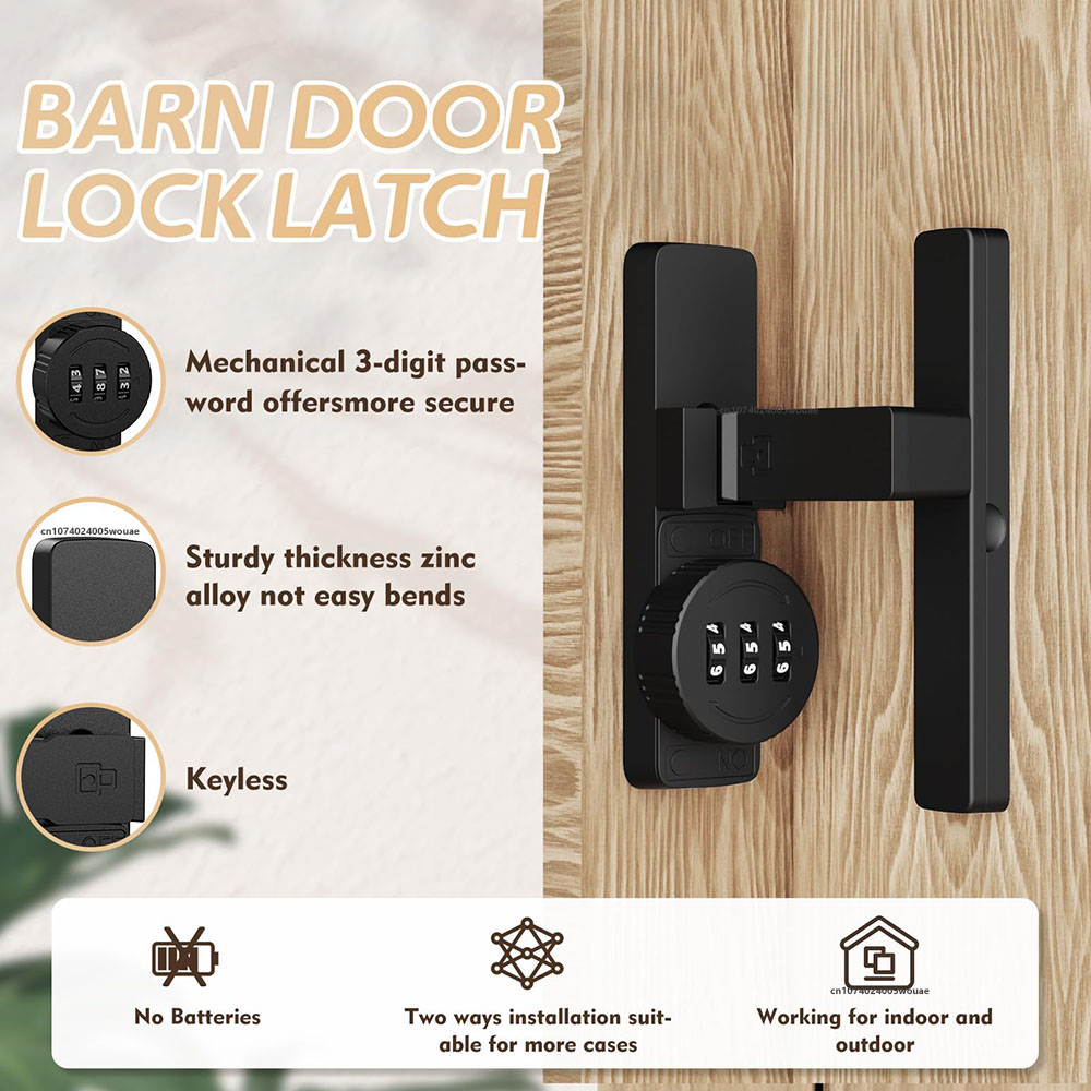 Security Barn Door Lock 3-Digi - огляд і ціна Home Bathroom Cabinets