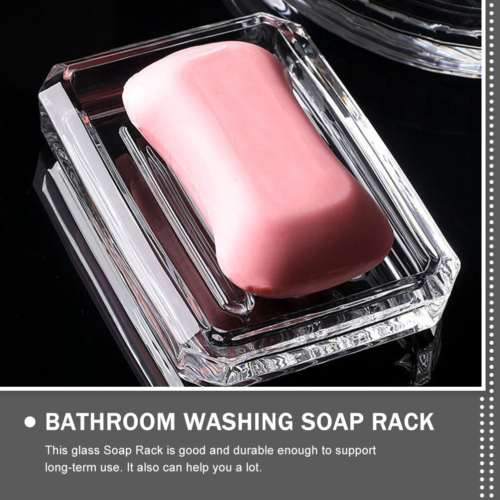 2 Pcs Soap Rack Glass Dish Tra - огляд і ціна Glass Soap Dish