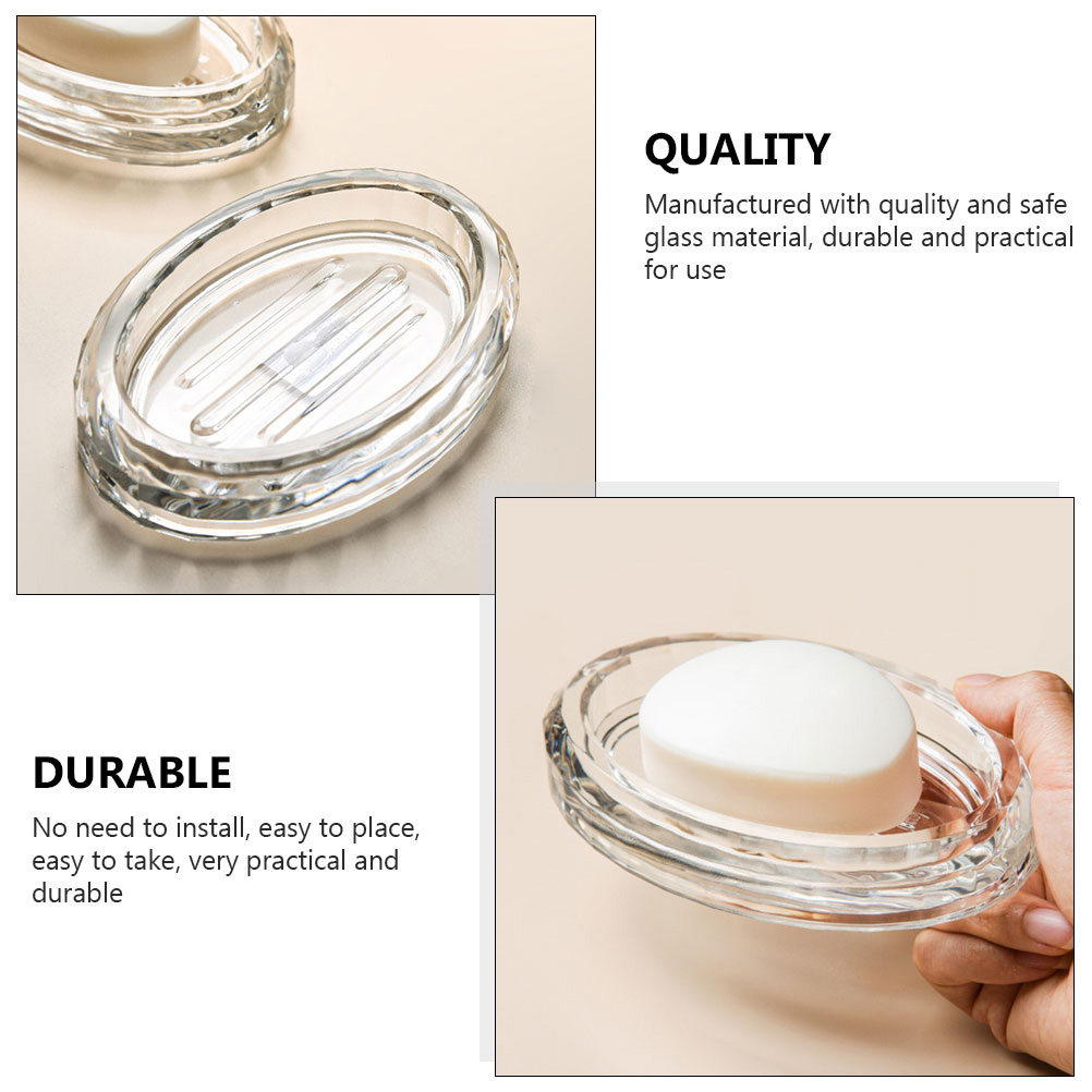 2 Pcs Soap Rack Glass Dish Tra - огляд і ціна Glass Soap Dish