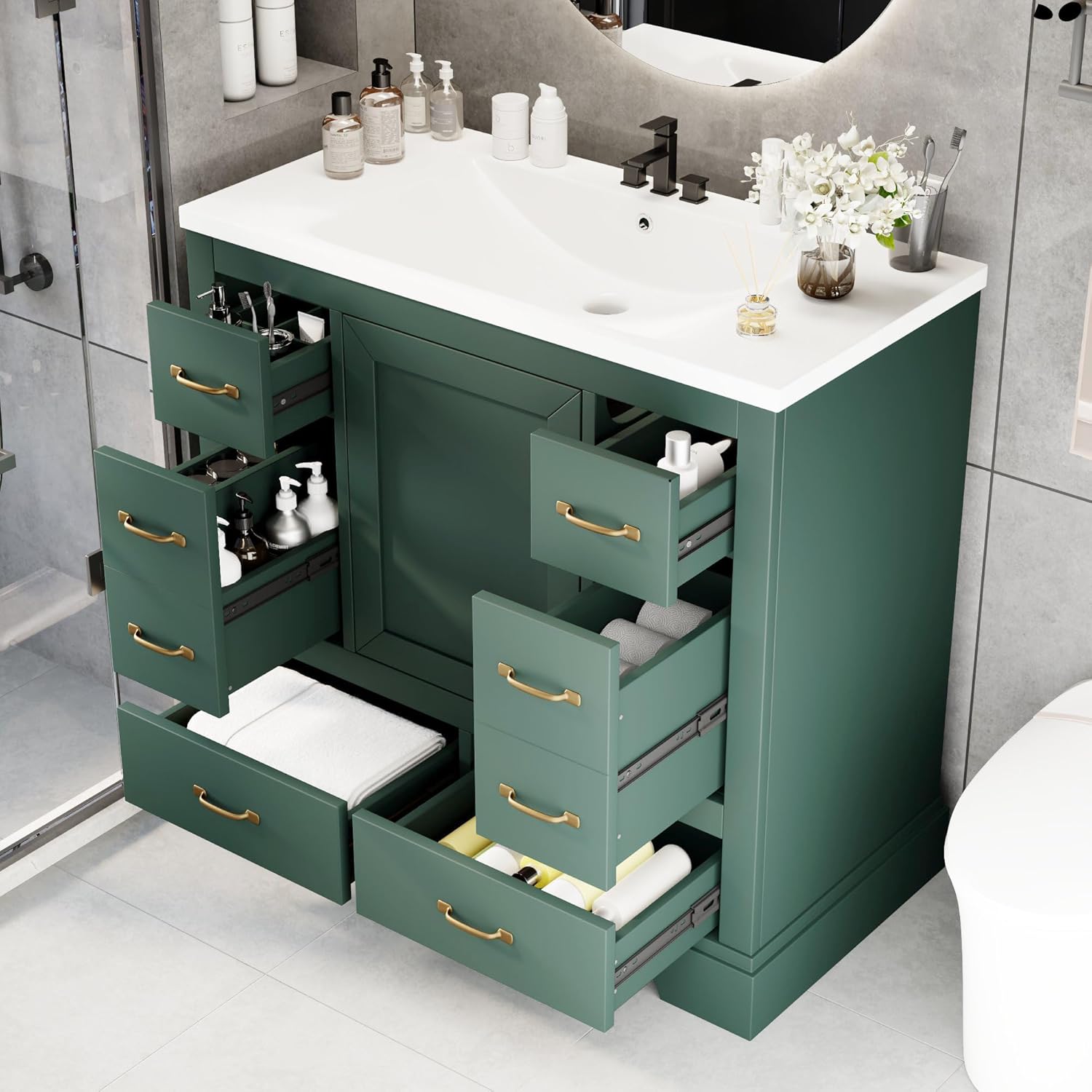 36in Bathroom Vanity Cabinet w - огляд і ціна Home Bathroom Cabinets
