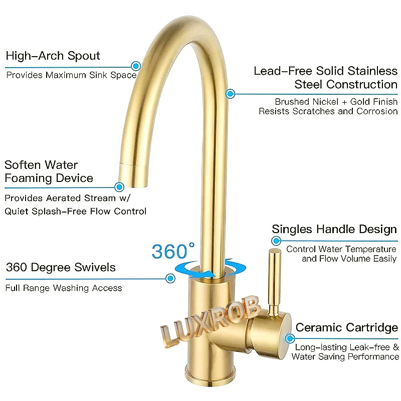 Stainless Steel Brushed Gold F - огляд і ціна Home Hardware Bathroom Sinks