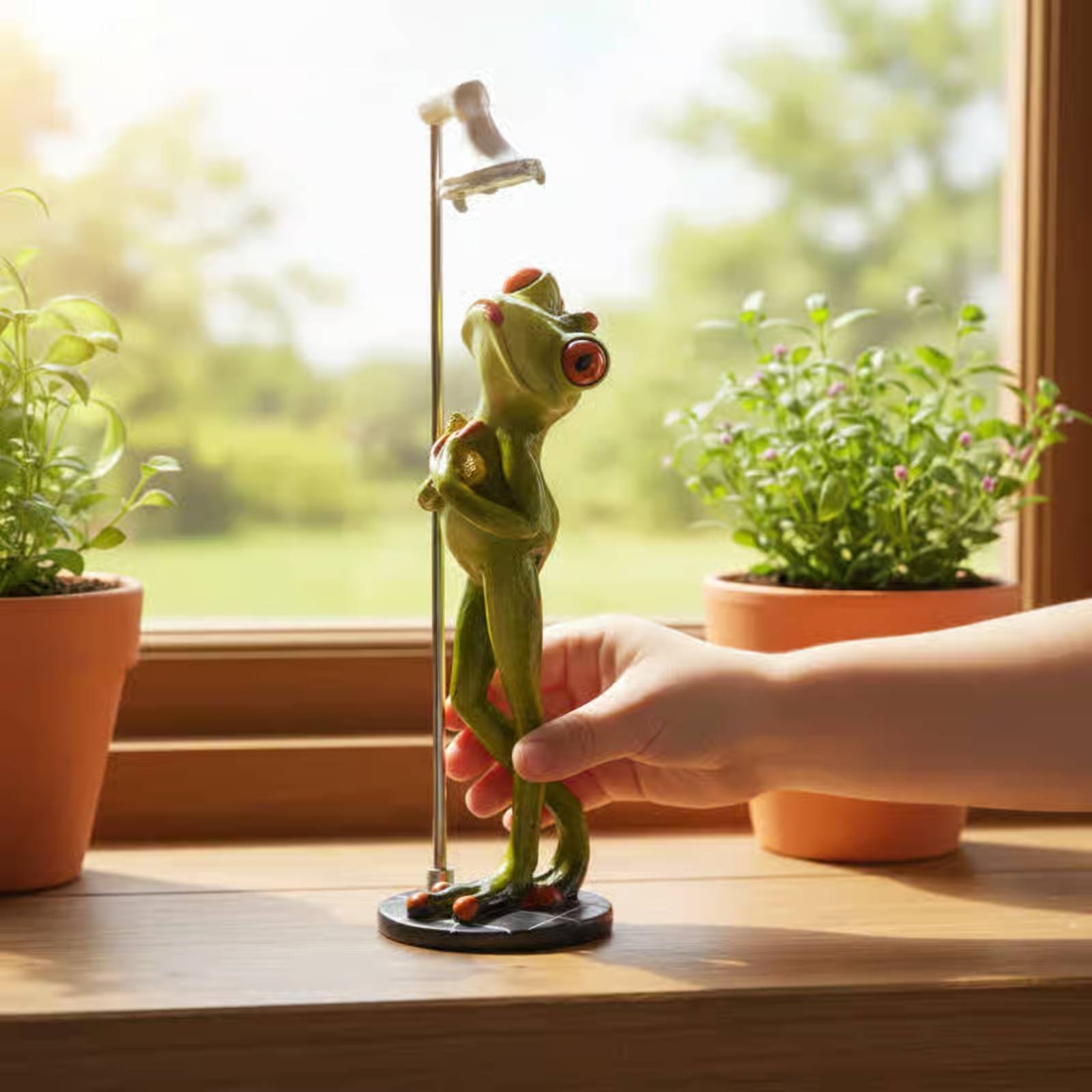 Showering Frog Figurine Novelt - огляд і ціна Home Bathroom