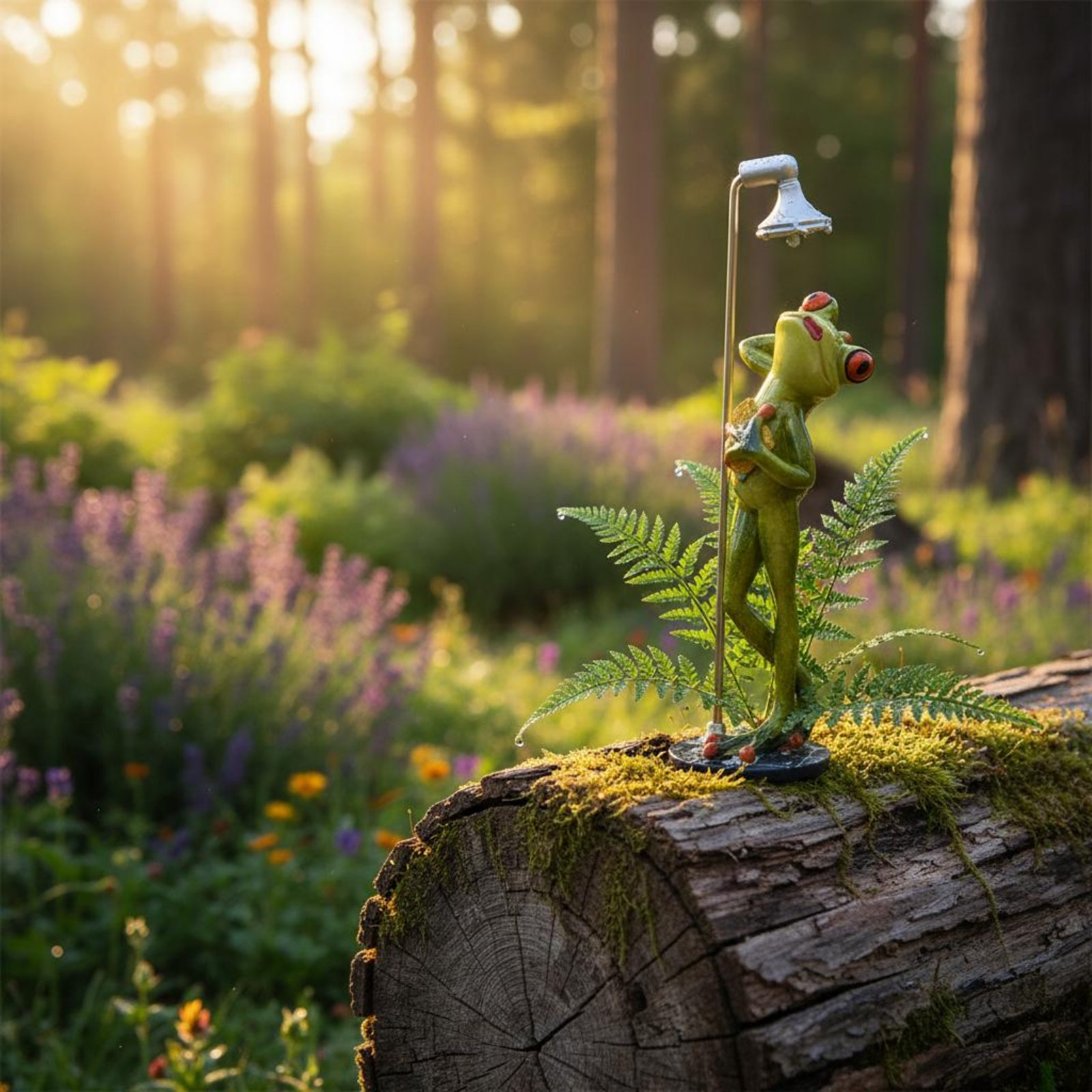 Showering Frog Figurine Novelt - огляд і ціна Home Bathroom