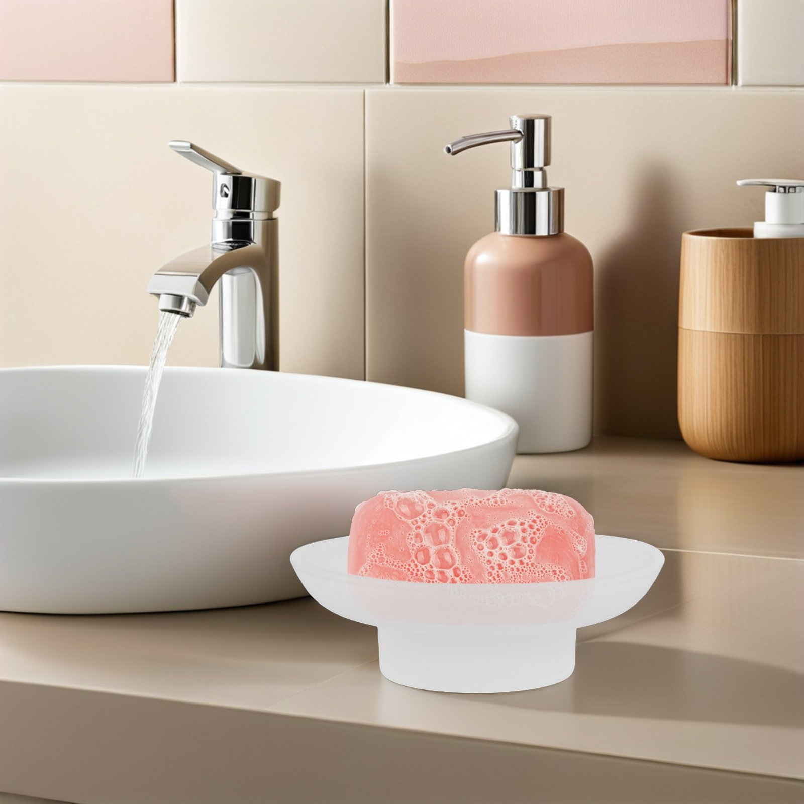 Glass Soap Dish Frosted Transp - огляд і ціна Glass Soap Dish