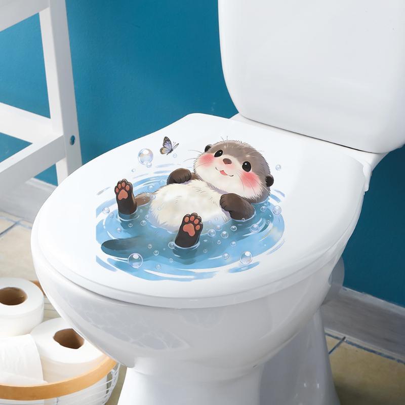 Cute Otter Toilet Tank Sticker - огляд і ціна Jet Home Bathroom Accessories