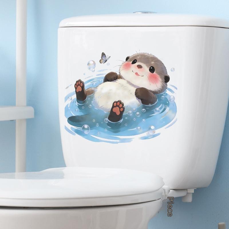 Cute Otter Toilet Tank Sticker - огляд і ціна Jet Home Bathroom Accessories