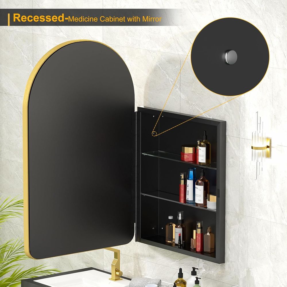 Arched Medicine Cabinet with M - огляд і ціна Home Bathroom Cabinets