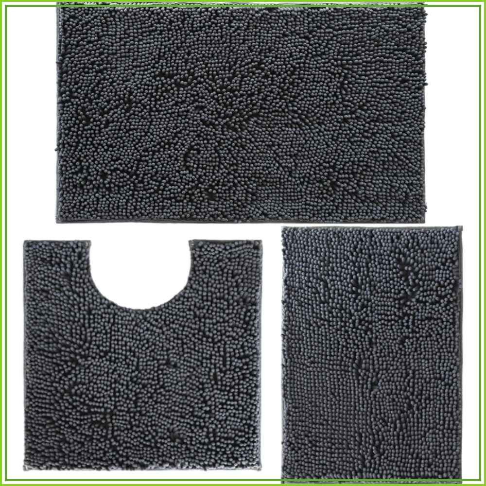 Non-Slip 3-Piece Chenille Bath - огляд і ціна Home Bathroom Rugs