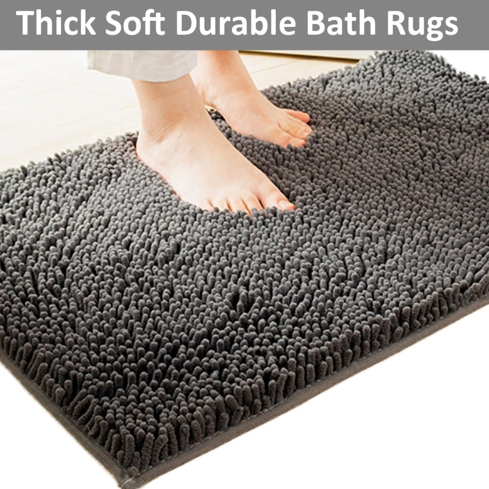 Non-Slip 3-Piece Chenille Bath - огляд і ціна Home Bathroom Rugs