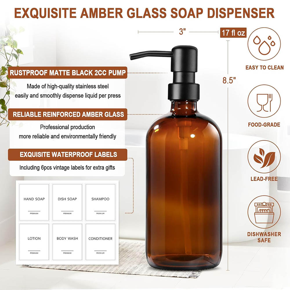 Amber Glass Soap Dispenser, 2  - огляд і ціна Glass Soap Dish