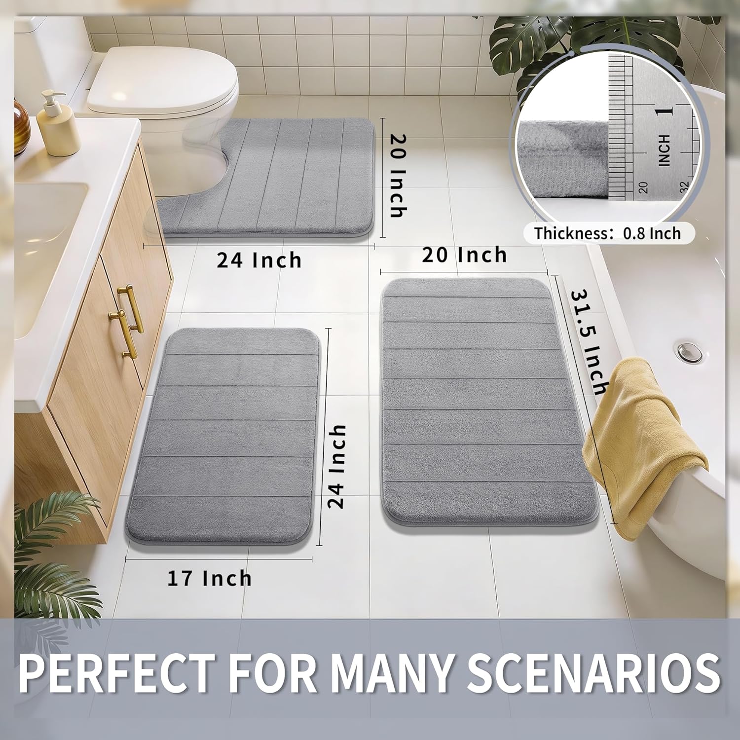 Memory Foam Bath Mat, Super So - огляд і ціна Home Bathroom Rugs