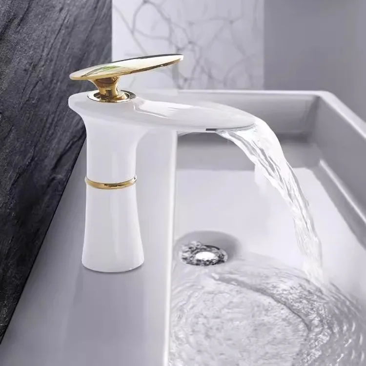 Waterfall Basin Faucet White G - огляд і ціна Home Hardware Bathroom Sinks